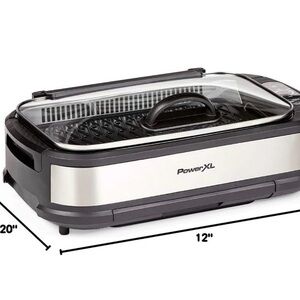 Indoor Grill with Glass Lid - Black and Silver